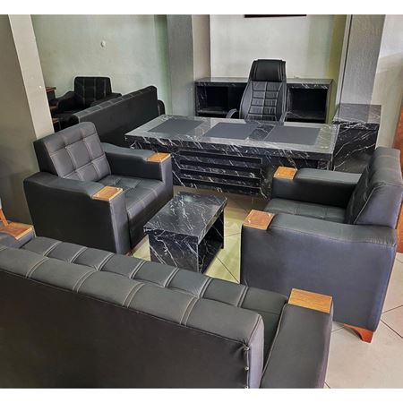 Balta Mermer Desenli Bardaklı Makam Takımı 